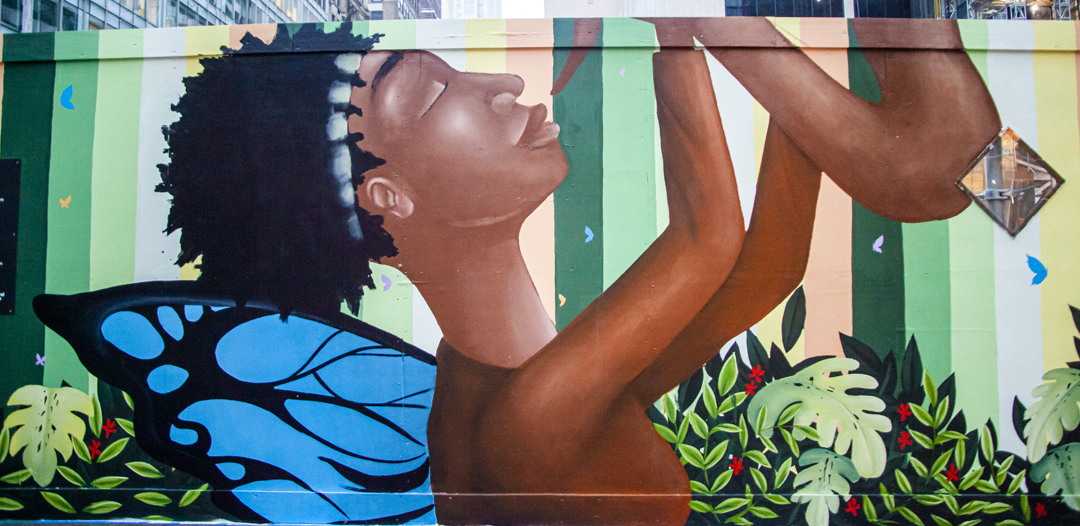 Alexandre Keto, "Alive With Us." Mural, 2020 (detail).