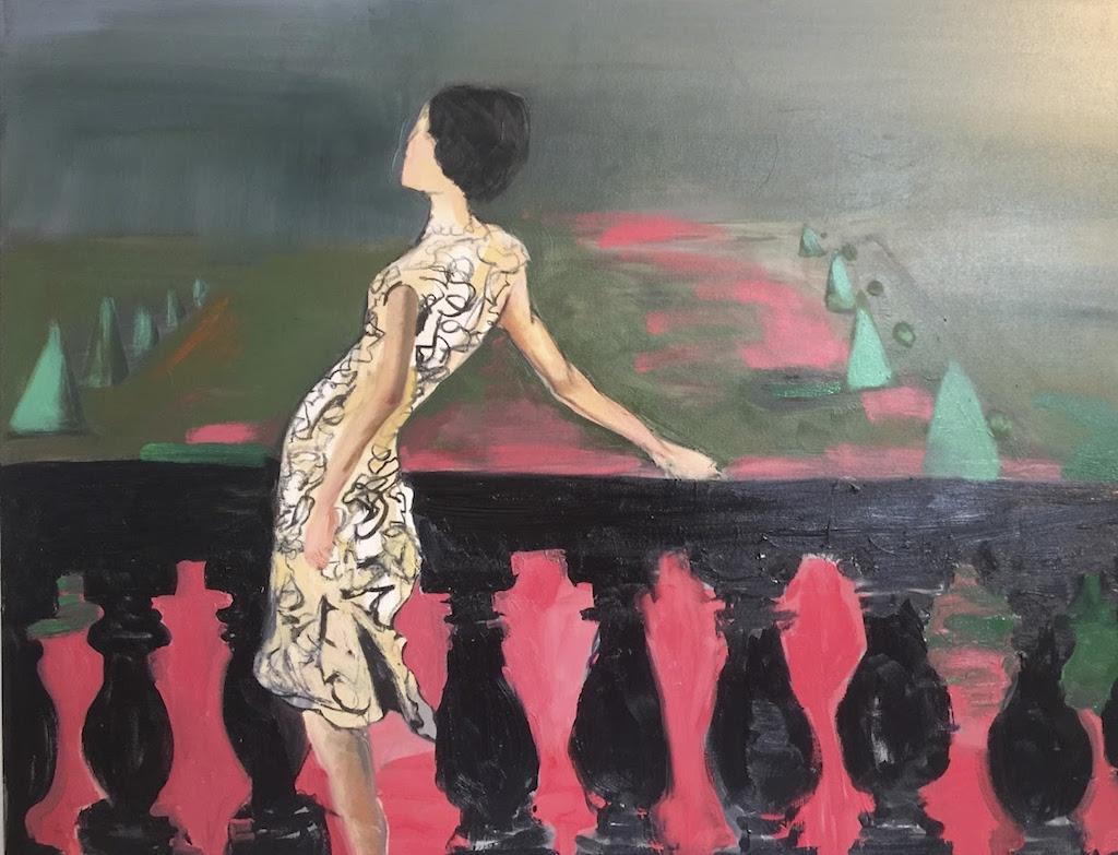 Claudia Doring Baez. “Last Year at Marienbad,” 2018. Oil on canvas. Photograph courtesy of Riot Material.