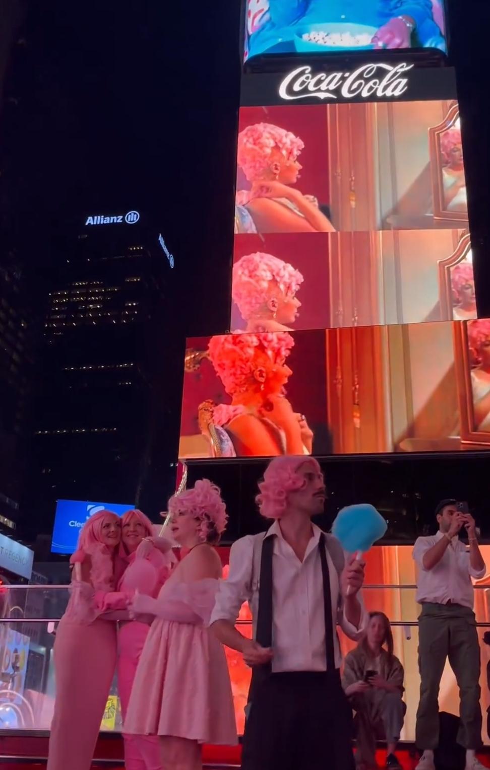 Opening Night on Times Square: Bianca Abdi-Boragi. “COTTON CANDY”, 2015. 3-min video. Photograph courtesy of Anna Mikaela Ekstrand.