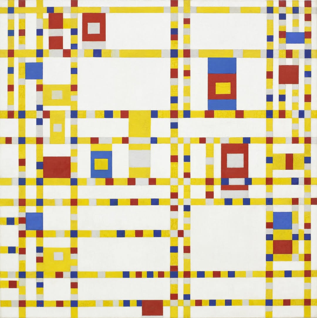 Piet Mondrian. “Broadway Boogie Woogie,” 1942-43. Oil on canvas. 50 x 50." Courtesy of MoMA.