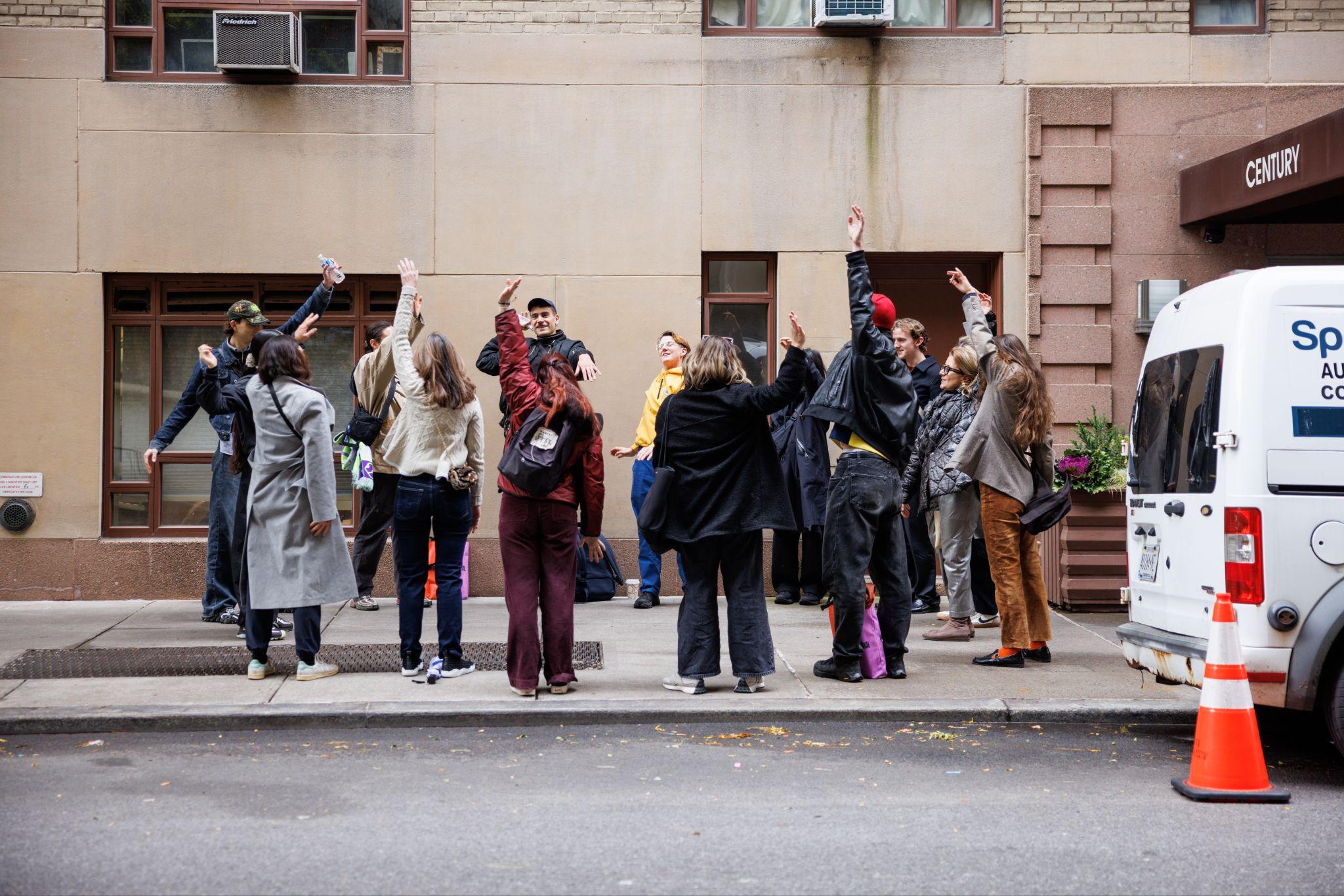 Performa Biennial 2025. “Walking Tour: Gabriel Fontana and Cas Holman,” 2025. Photographed by Maria Baranova.