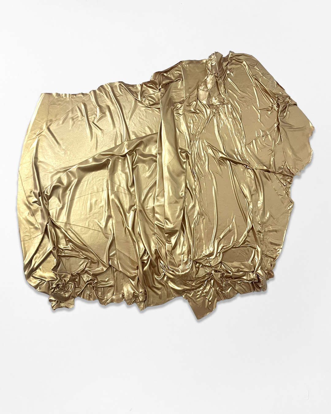 A gold cloth on a white background

Description automatically generated